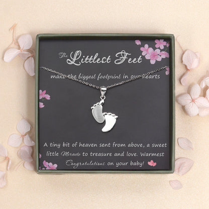 "The Littlest Feet" Card and Footprint Necklace