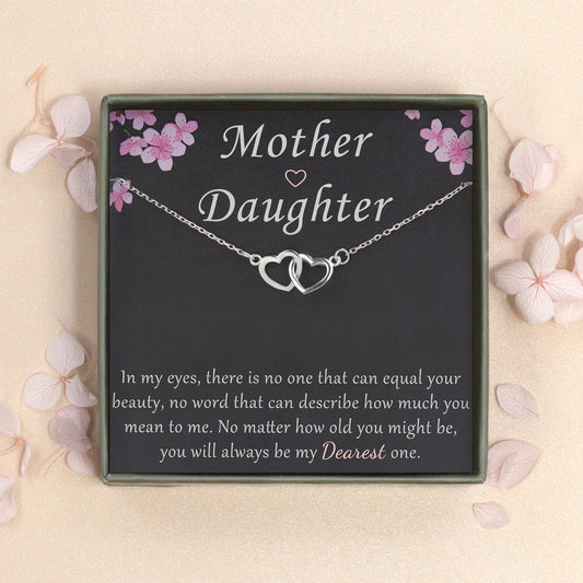 "Mother and Daughter" Card and Infinity Heart Necklace