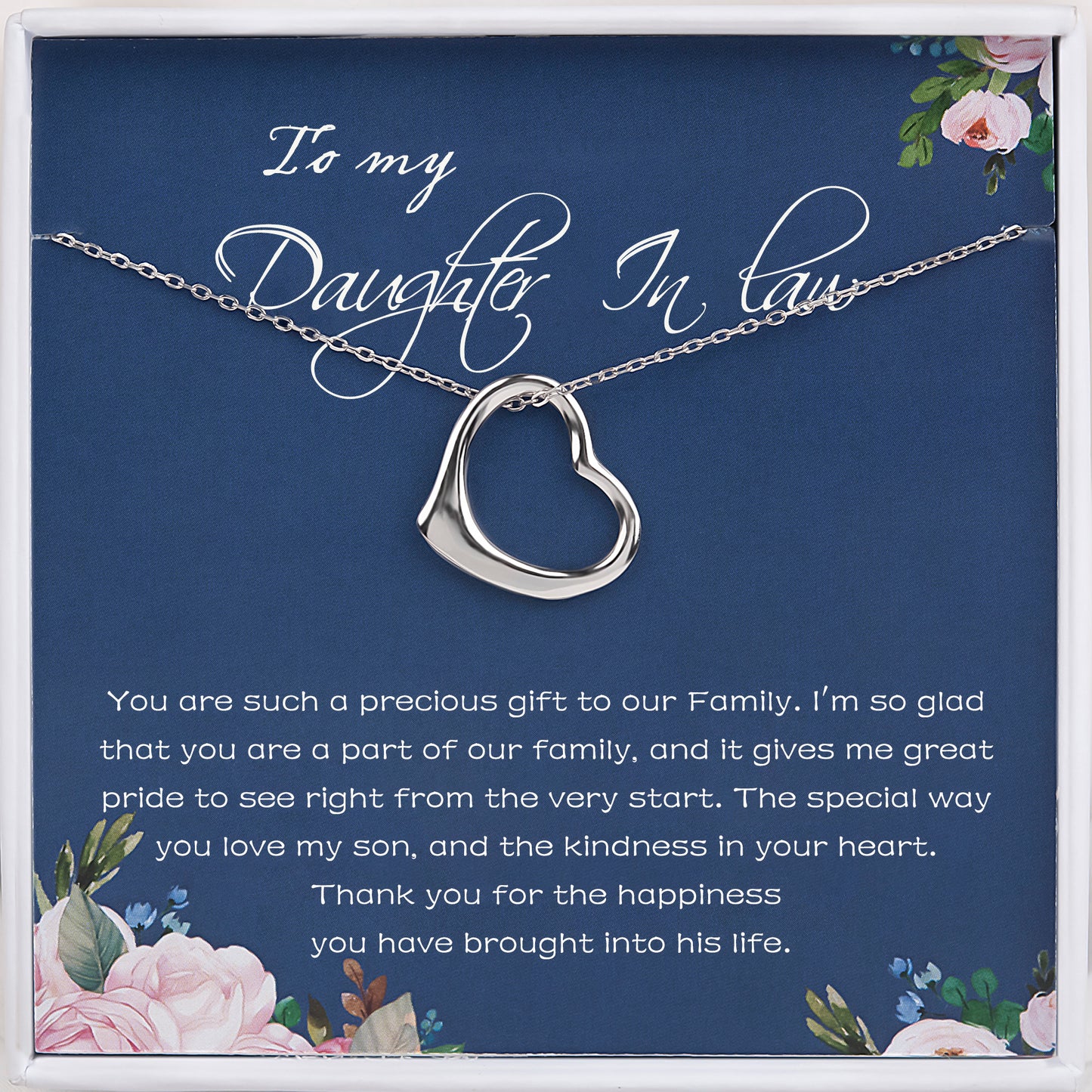 Personalized Daughter-in-law Necklace for Birthday Gift, 925 Sterling Silver Thank You Gift for Daughter In Law