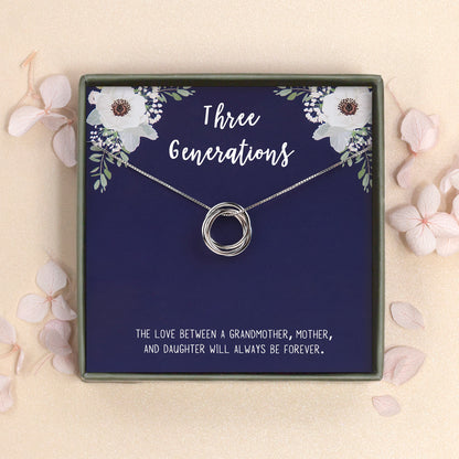 "Three Generations" Card and Sterling Silver Necklace