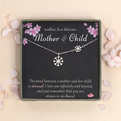 "Endless Love Between Mother & Child" Card and Snowflake Necklace