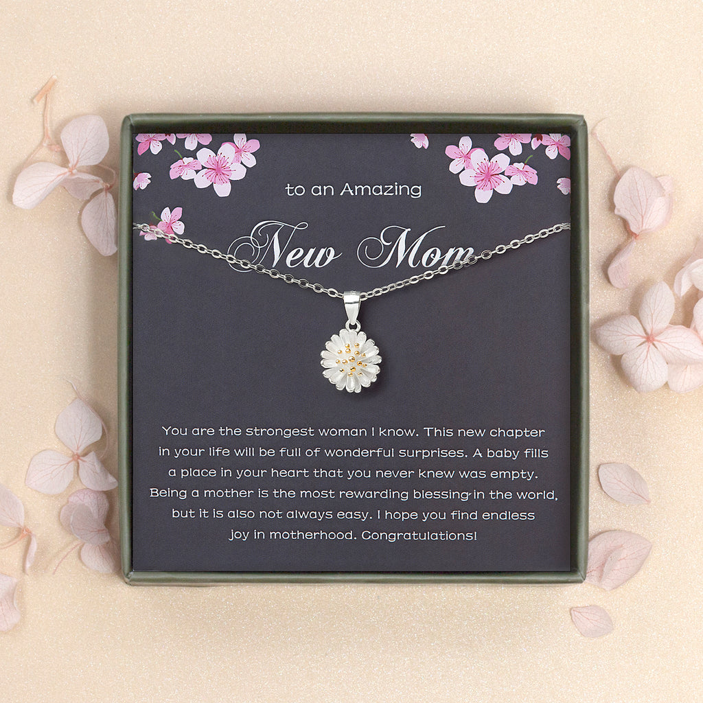 To an Amazing New Mom Daisy Necklace