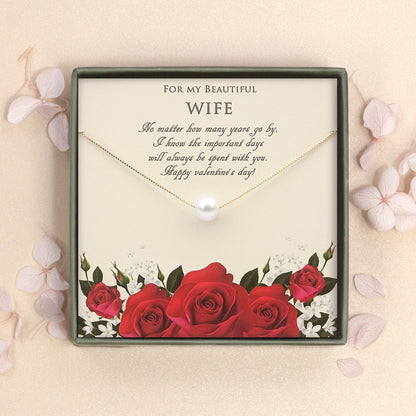 Wife  Valentines Day Gift from Husbands, Custom 925 Sterling Silver Necklace, for My Beautiful Wife  Valentines Day Gift