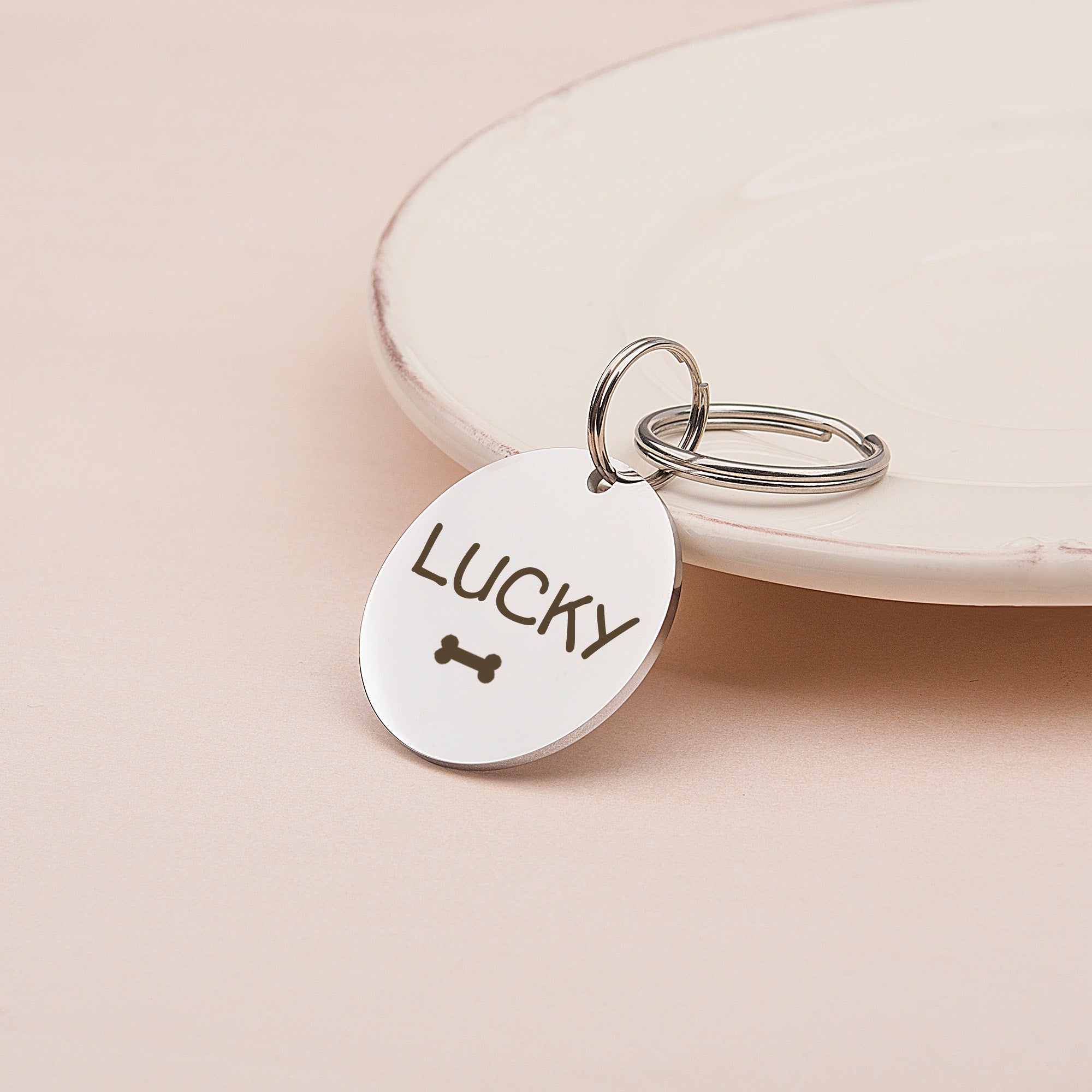 Name and Icon Round Pet ID Dog Tag