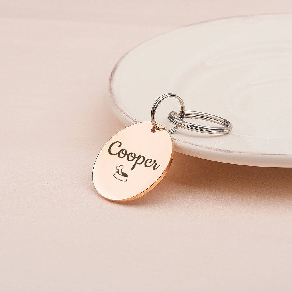 Name and Icon Round Pet ID Dog Tag