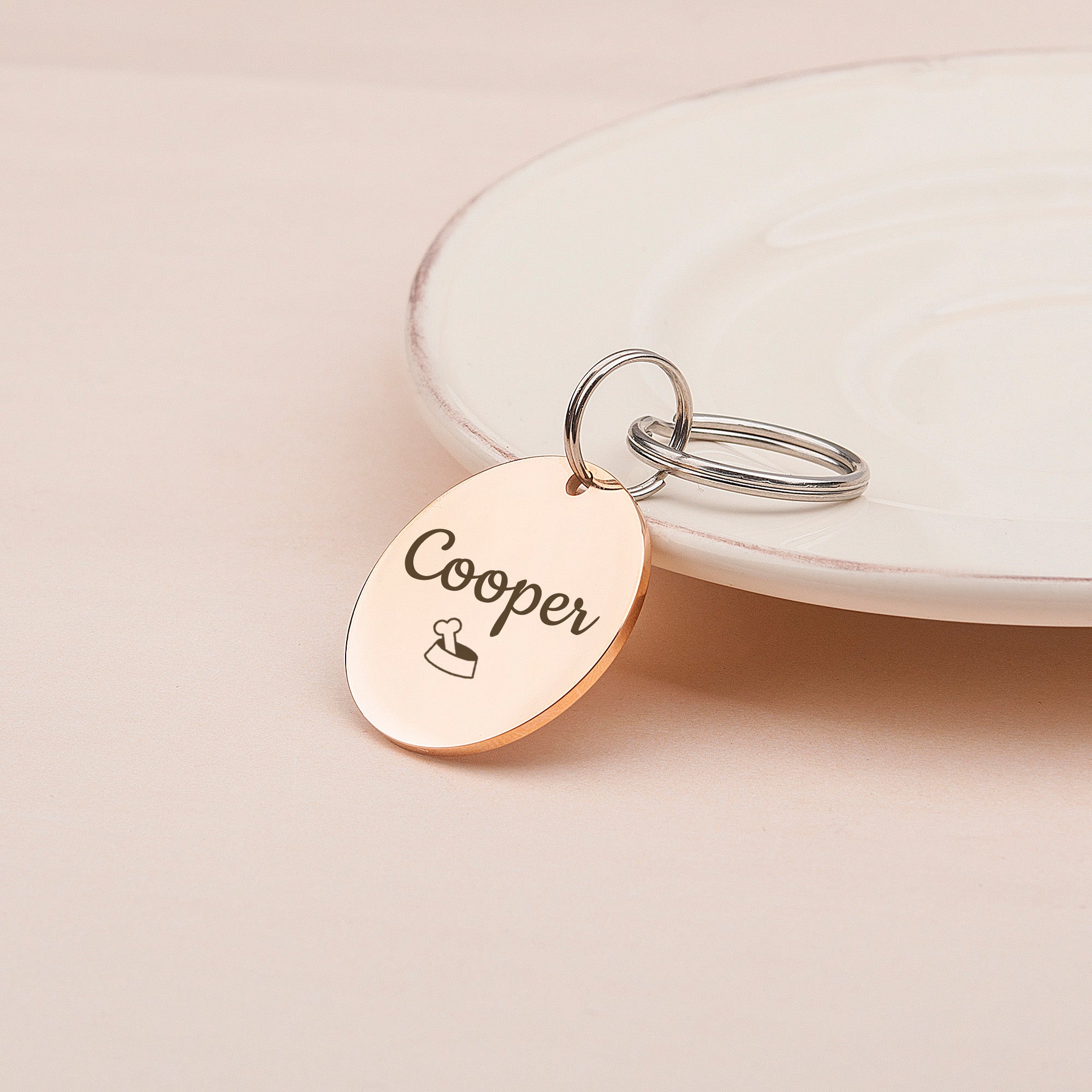 Name and Icon Round Pet ID Dog Tag