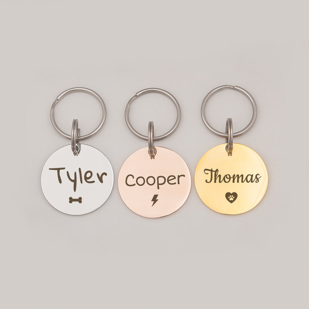 Name and Icon Round Pet ID Dog Tag