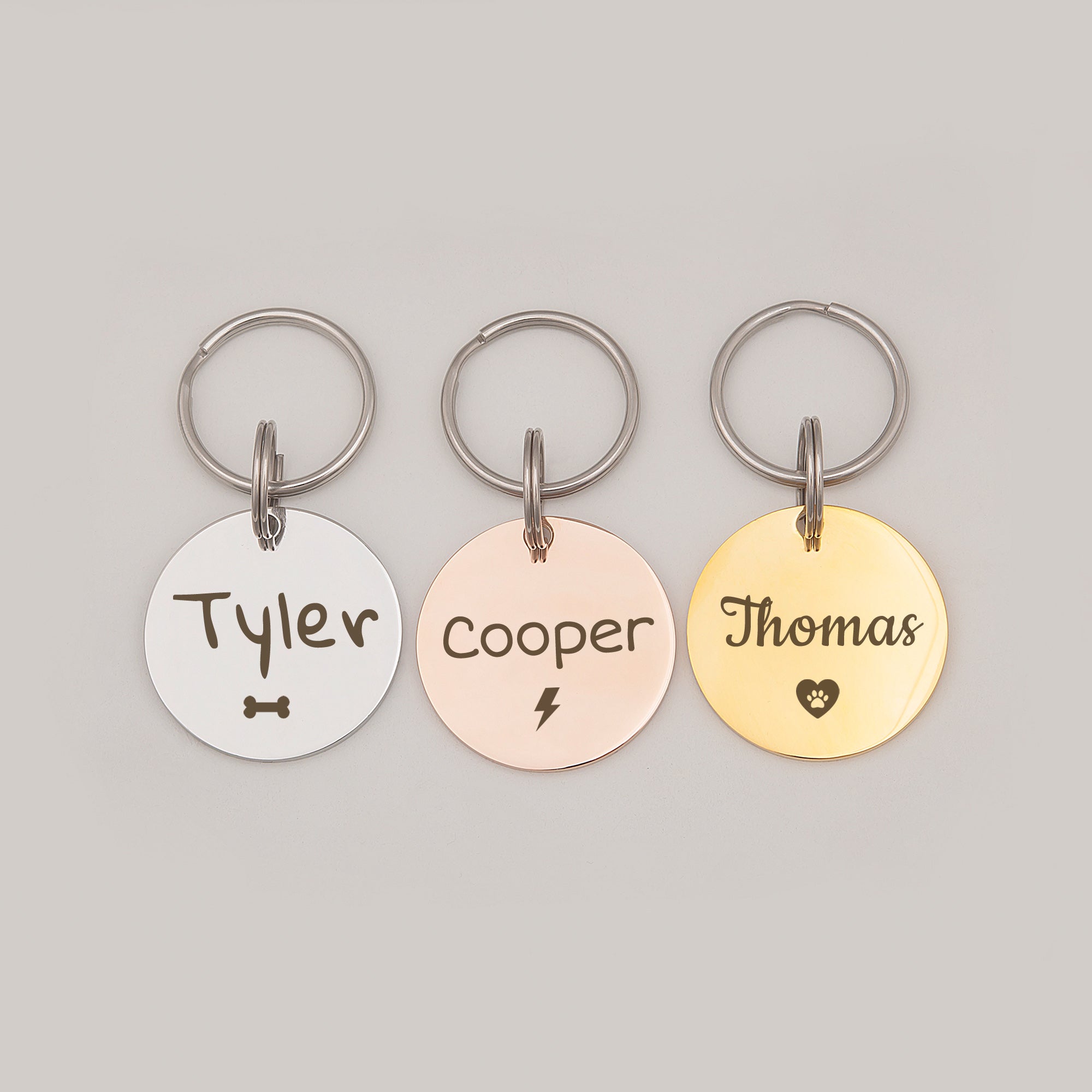 Name and Icon Round Pet ID Dog Tag