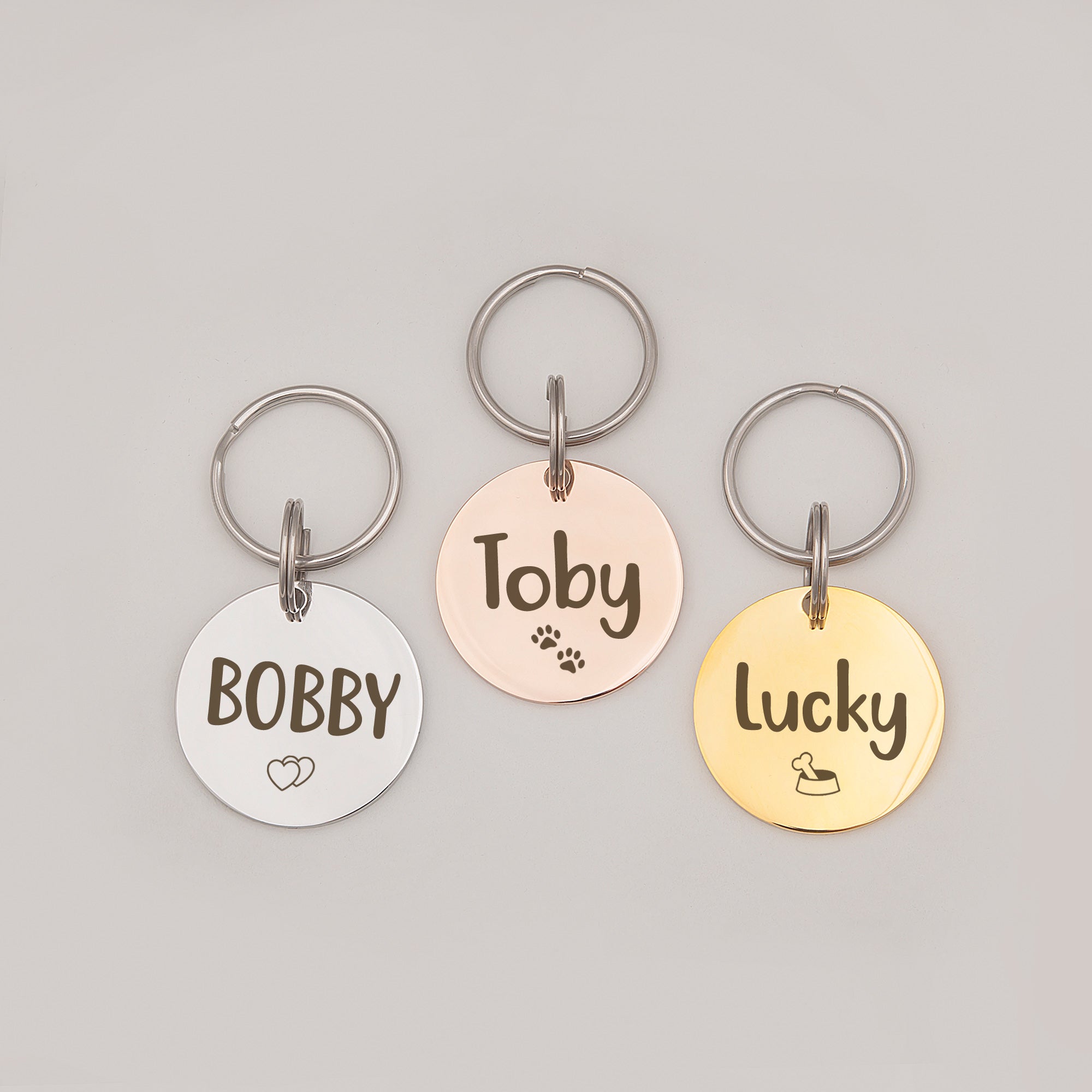 Name and Icon Round Pet ID Dog Tag
