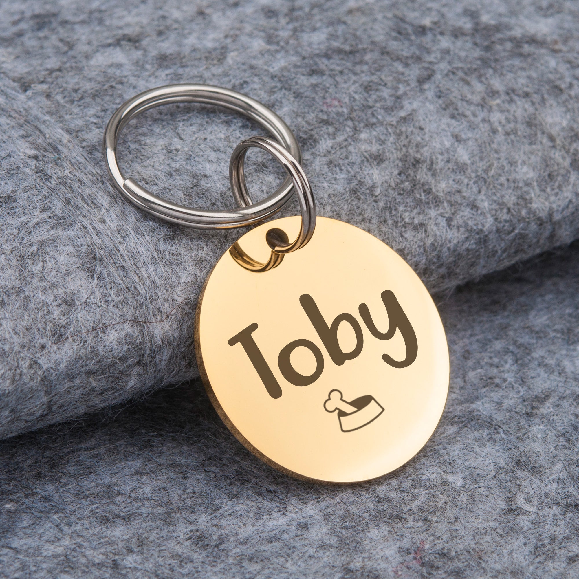 Name and Icon Round Pet ID Dog Tag