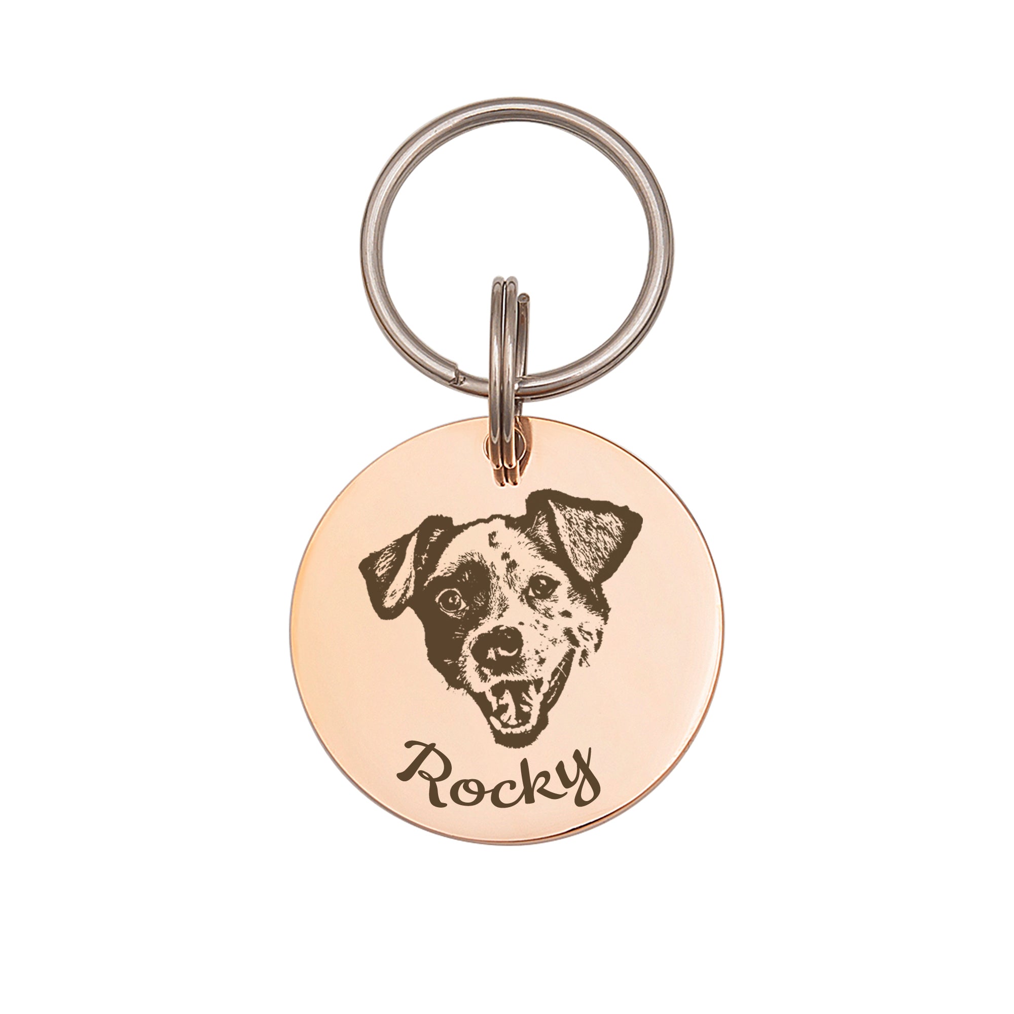 Round Pet Portrait Pet ID Dog Tag