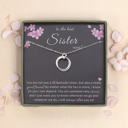 "To the Best Sister Ever" Card and Circles Necklace