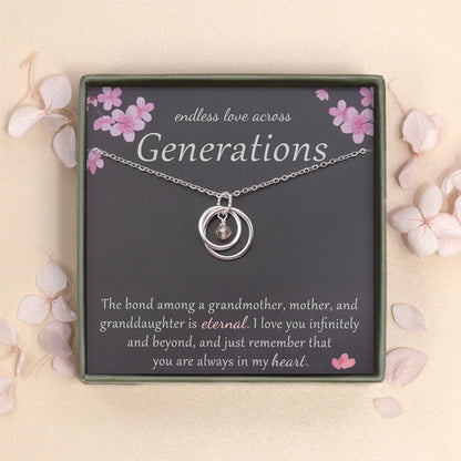 "Endless Love Across Generations" Card and Infinity Necklace