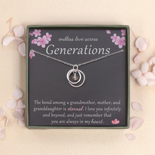 "Endless Love Across Generations" Card and Infinity Necklace