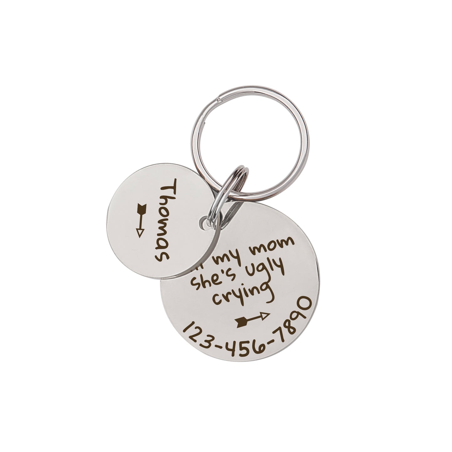 Personalized 2pc Round Shaped Quotes Pet Tag