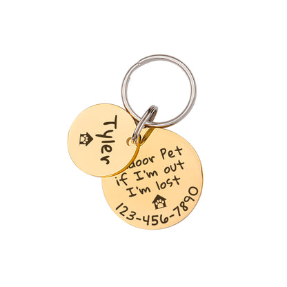 Personalized 2pc Round Shaped Quotes Pet Tag