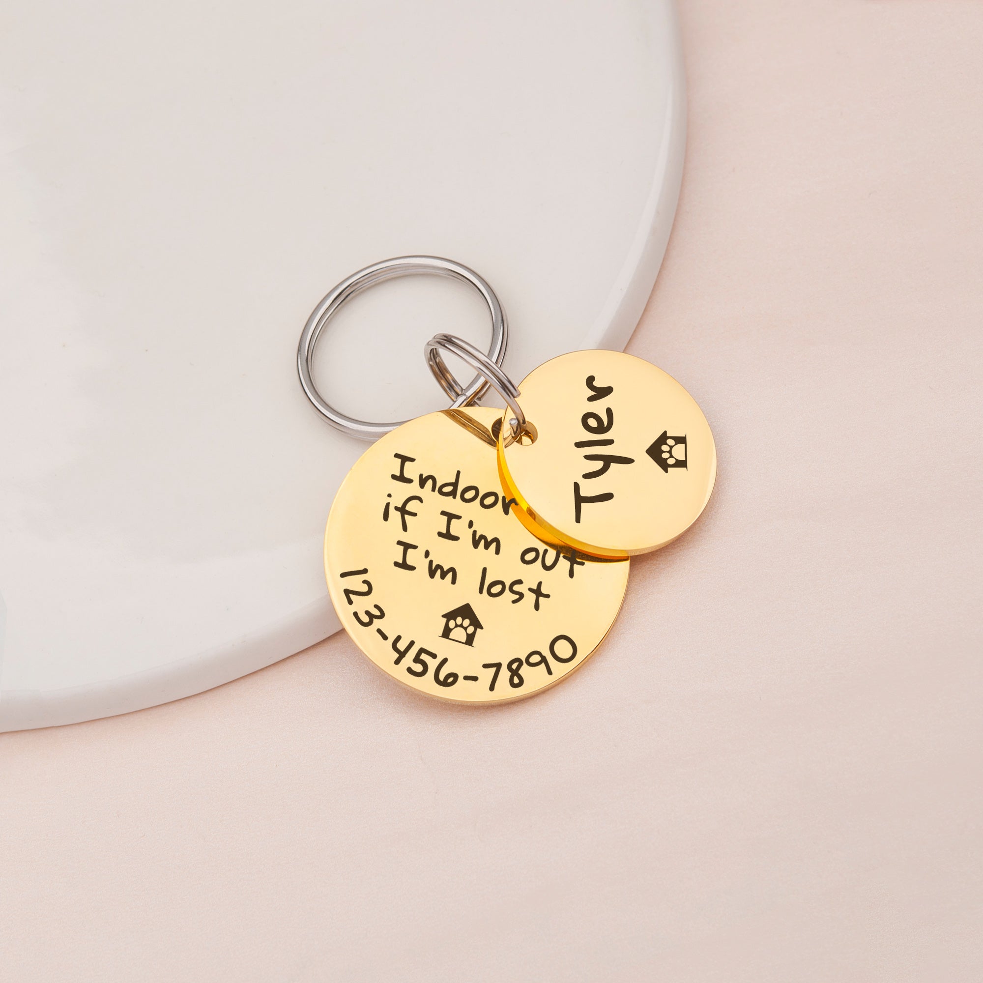 Personalized 2pc Round Shaped Quotes Pet Tag