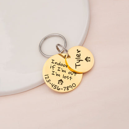 Personalized 2pc Round Shaped Quotes Pet Tag