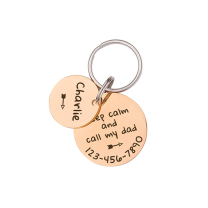 Personalized 2pc Round Shaped Quotes Pet Tag