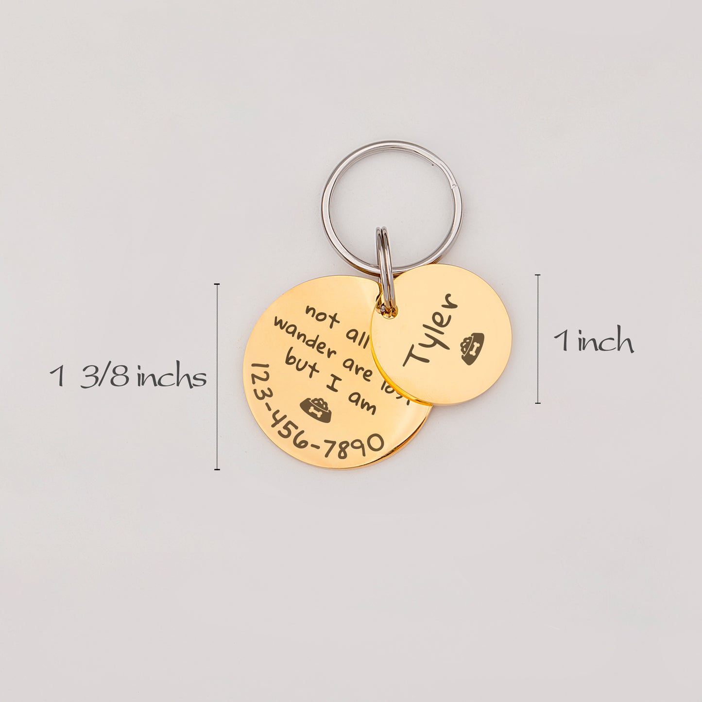 Personalized 2pc Round Shaped Quotes Pet Tag