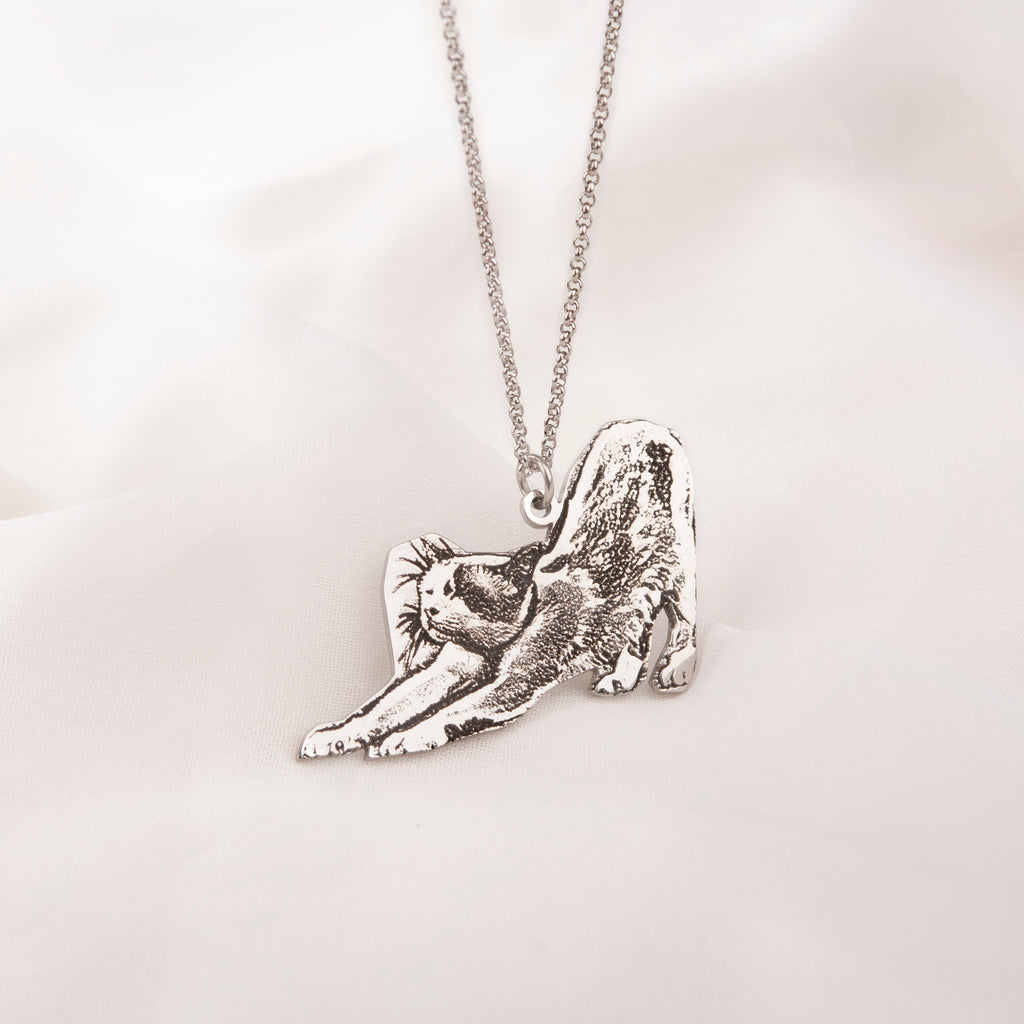 Custom Pet Portrait Sterling Silver Necklace