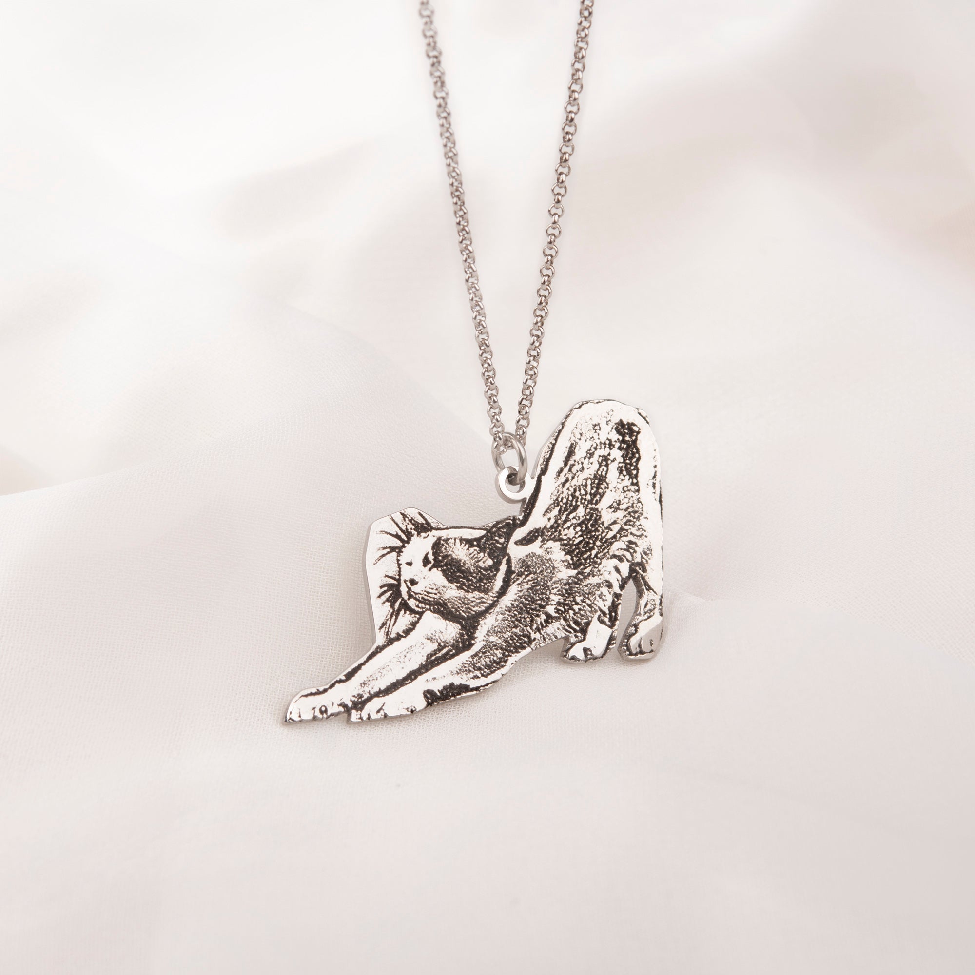 Custom Pet Portrait Sterling Silver Necklace