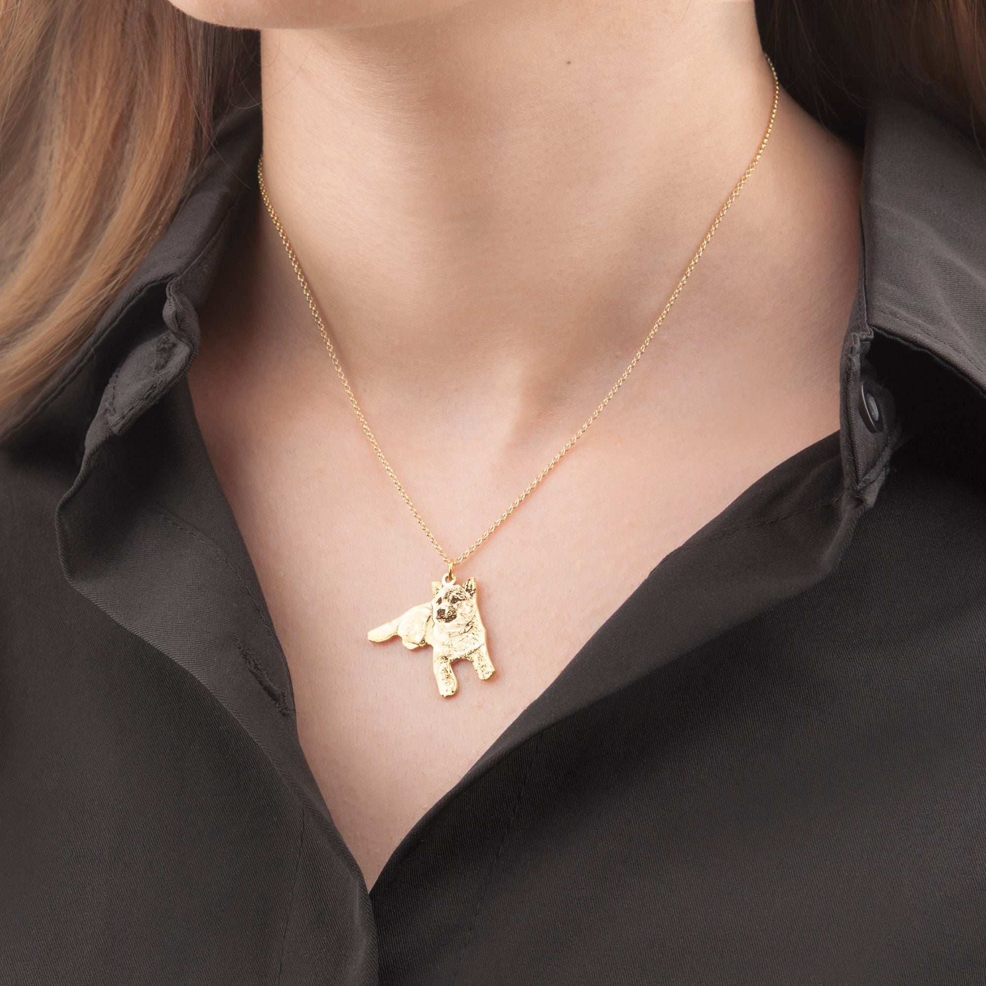 Custom Pet Portrait Sterling Silver Necklace