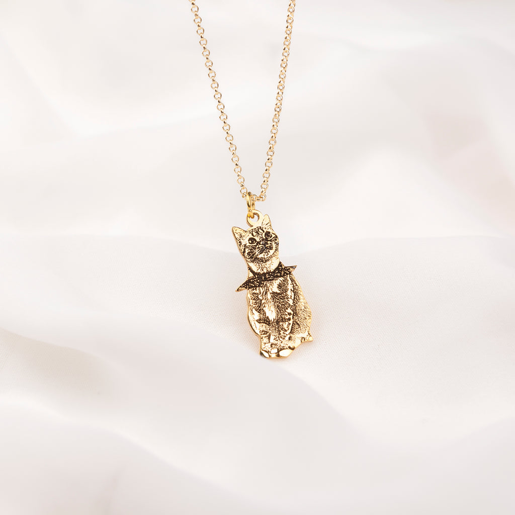 Custom Pet Portrait Sterling Silver Necklace