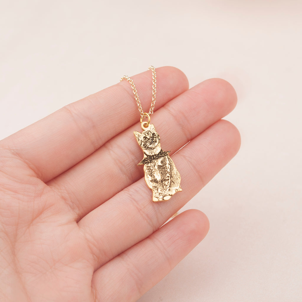 Custom Pet Portrait Sterling Silver Necklace