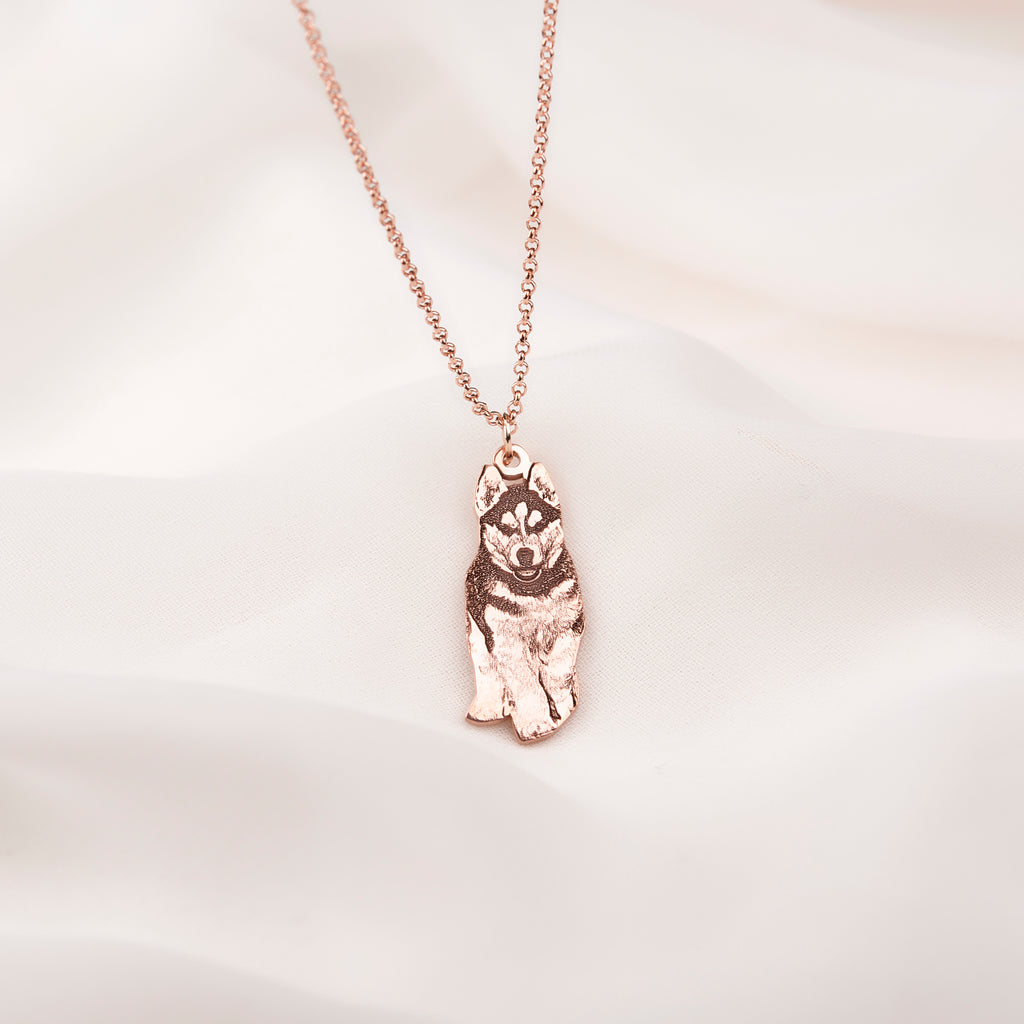 Custom Pet Portrait Sterling Silver Necklace