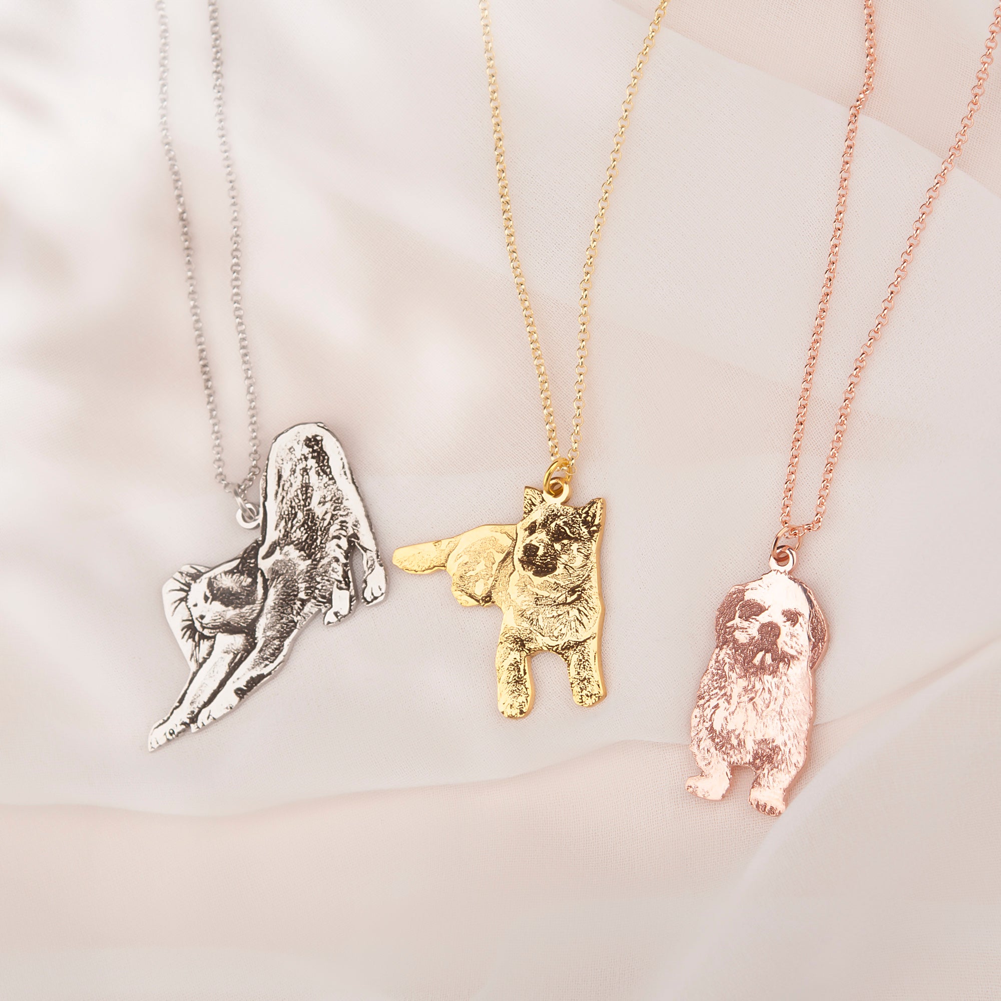 Custom Pet Portrait Sterling Silver Necklace