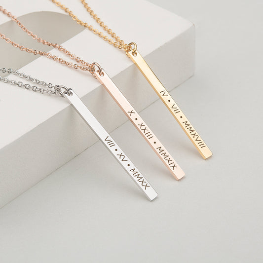 Custom Long Bar Necklace