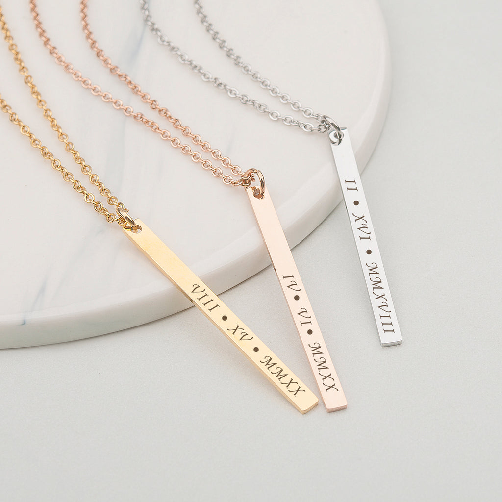 Custom Long Bar Necklace