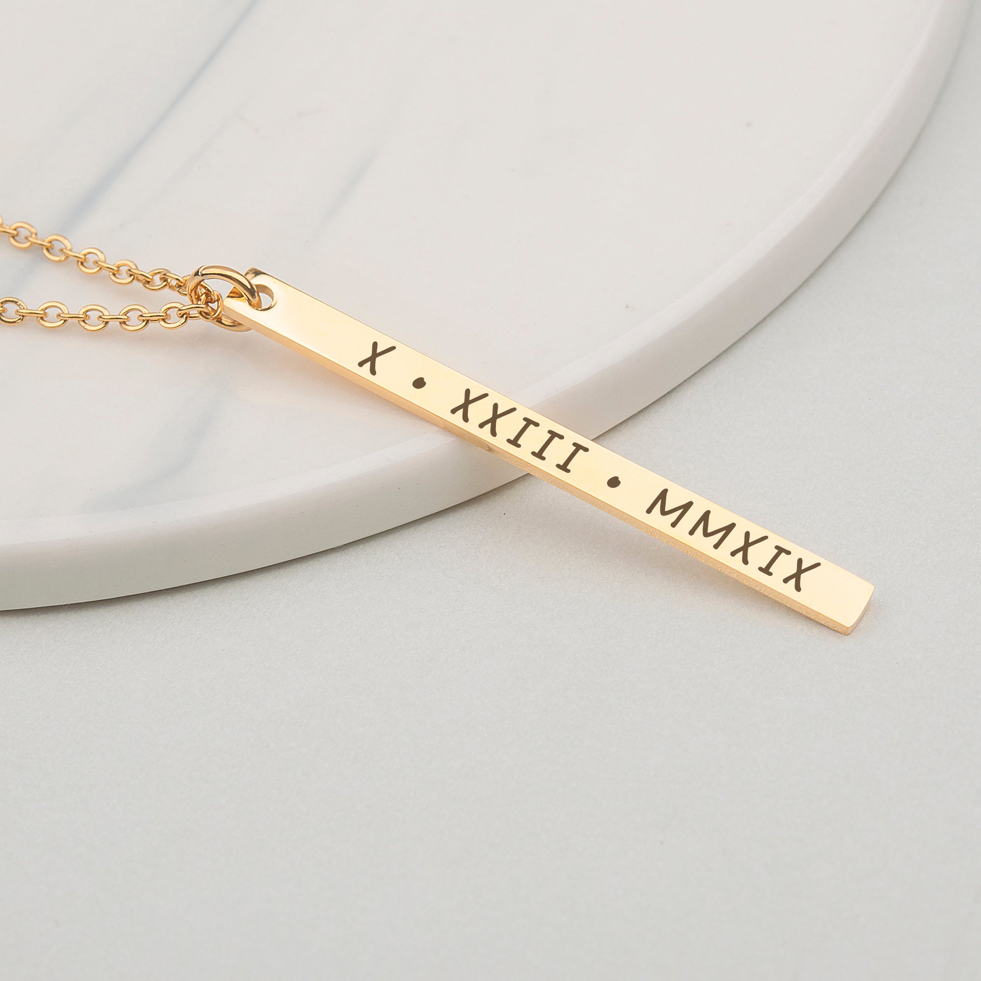 Custom Long Bar Necklace