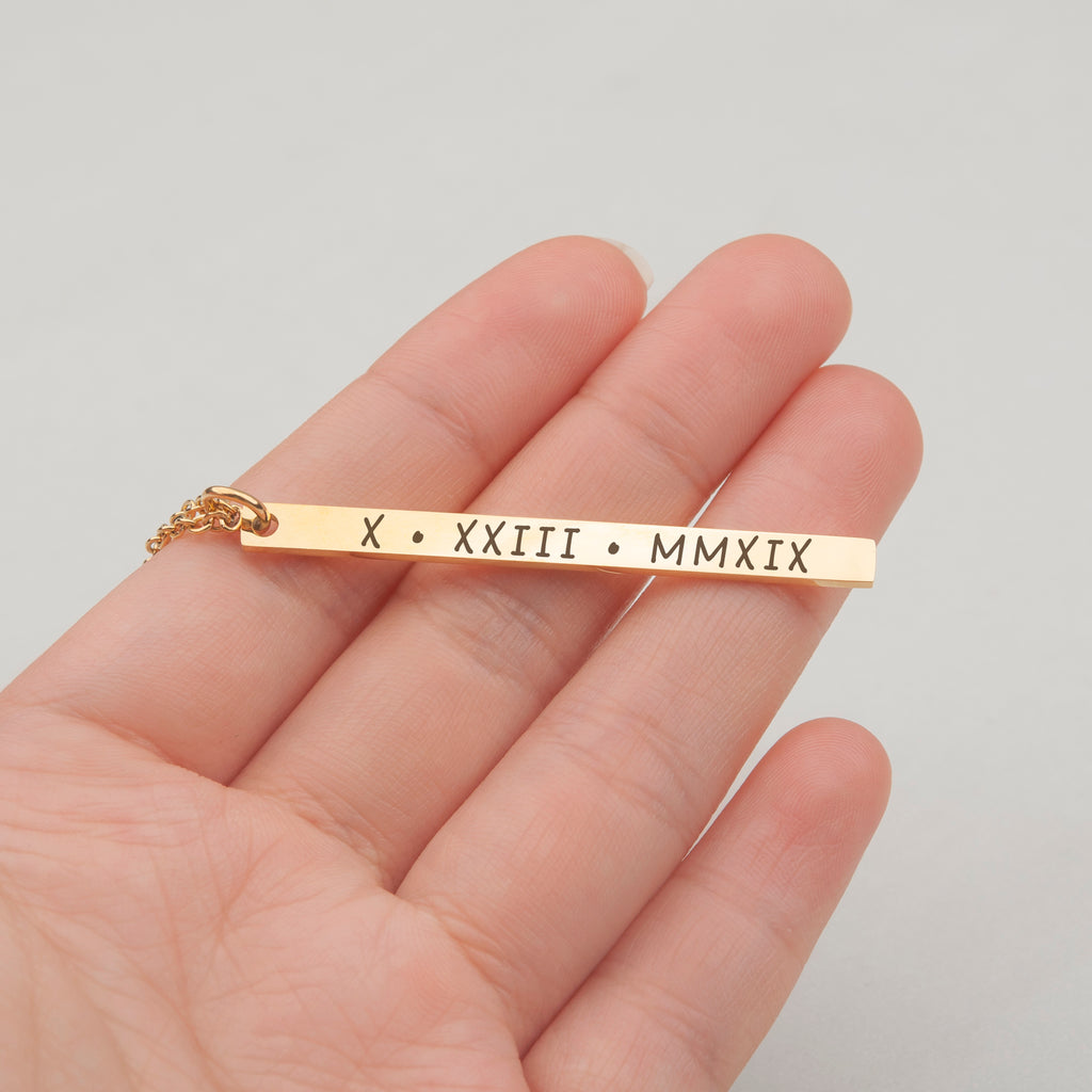 Custom Long Bar Necklace