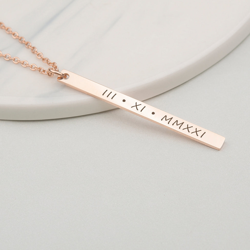 Custom Long Bar Necklace