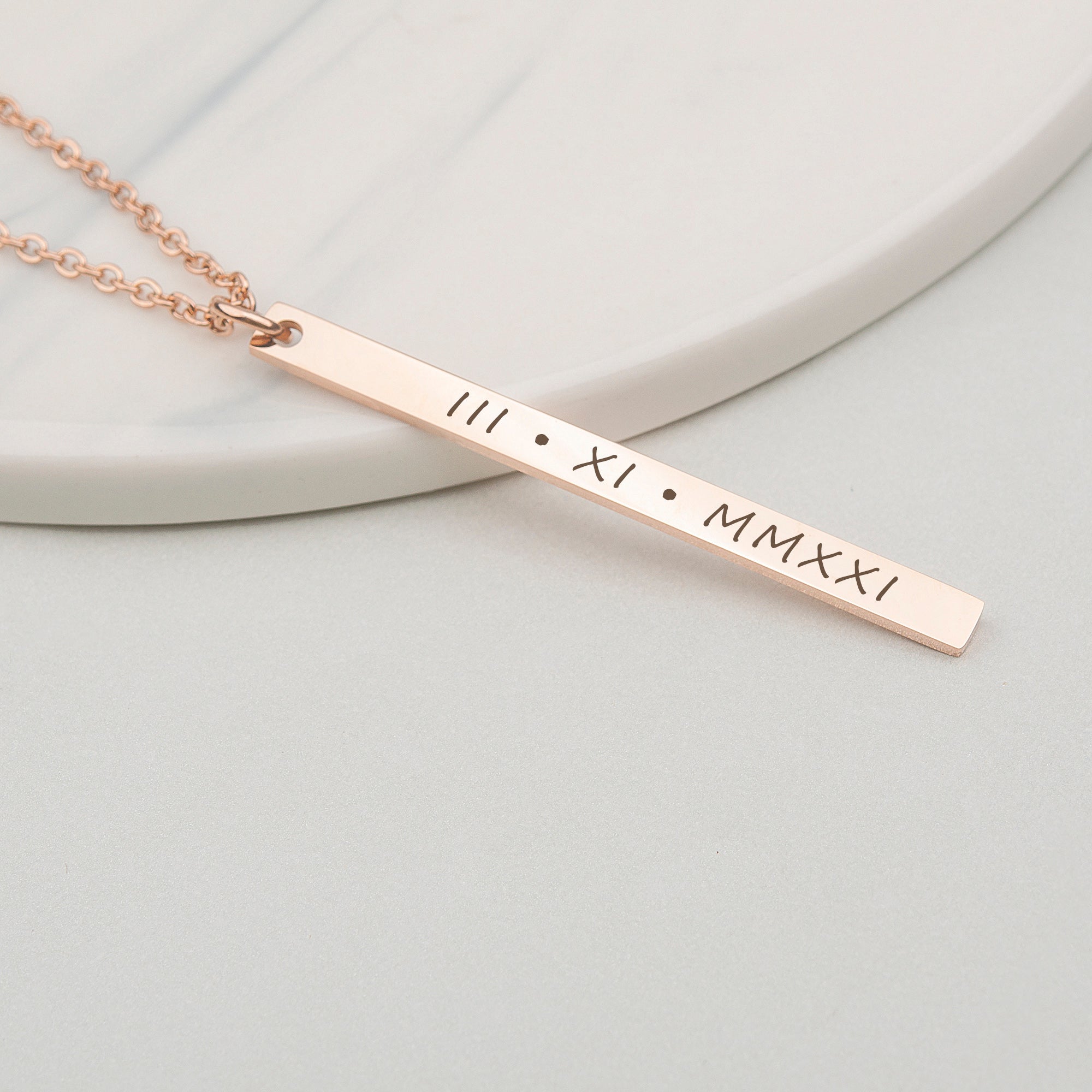 Custom Long Bar Necklace