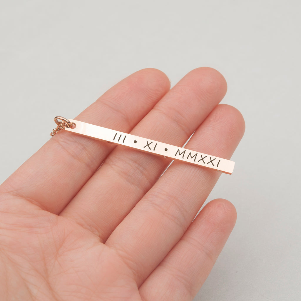 Custom Long Bar Necklace