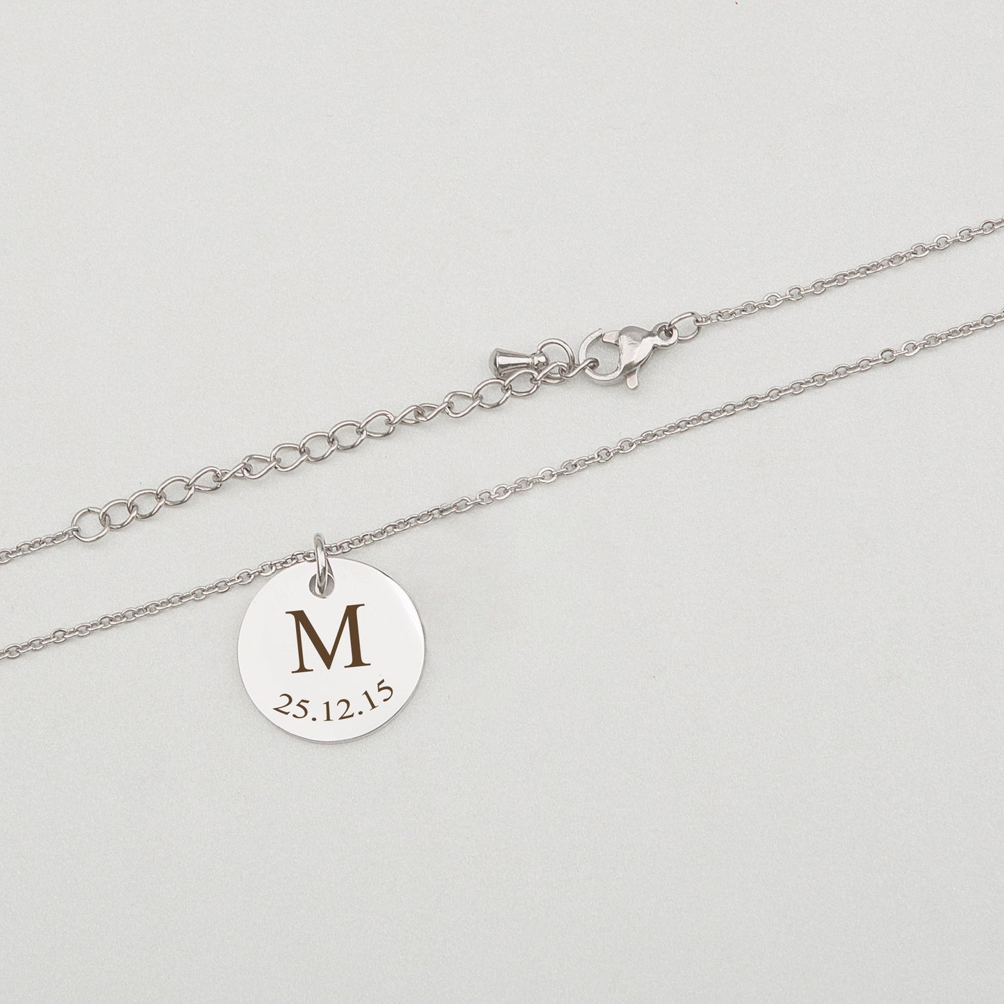 Custom Initial Letter Round Necklace