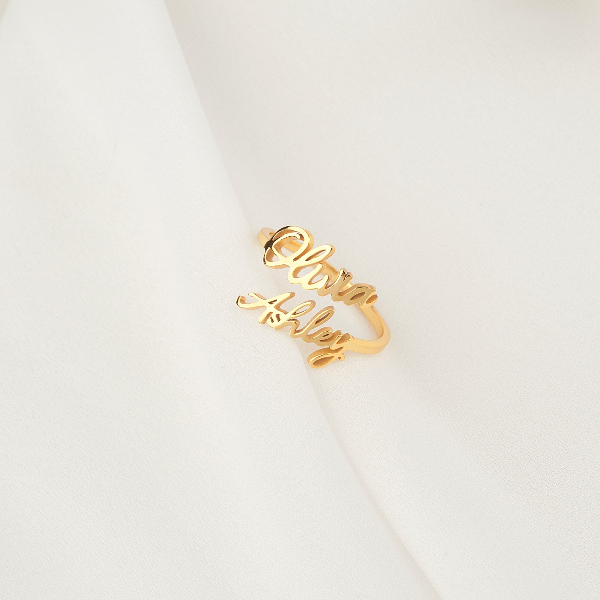 Custom Couple's Name Sterling Silver Ring