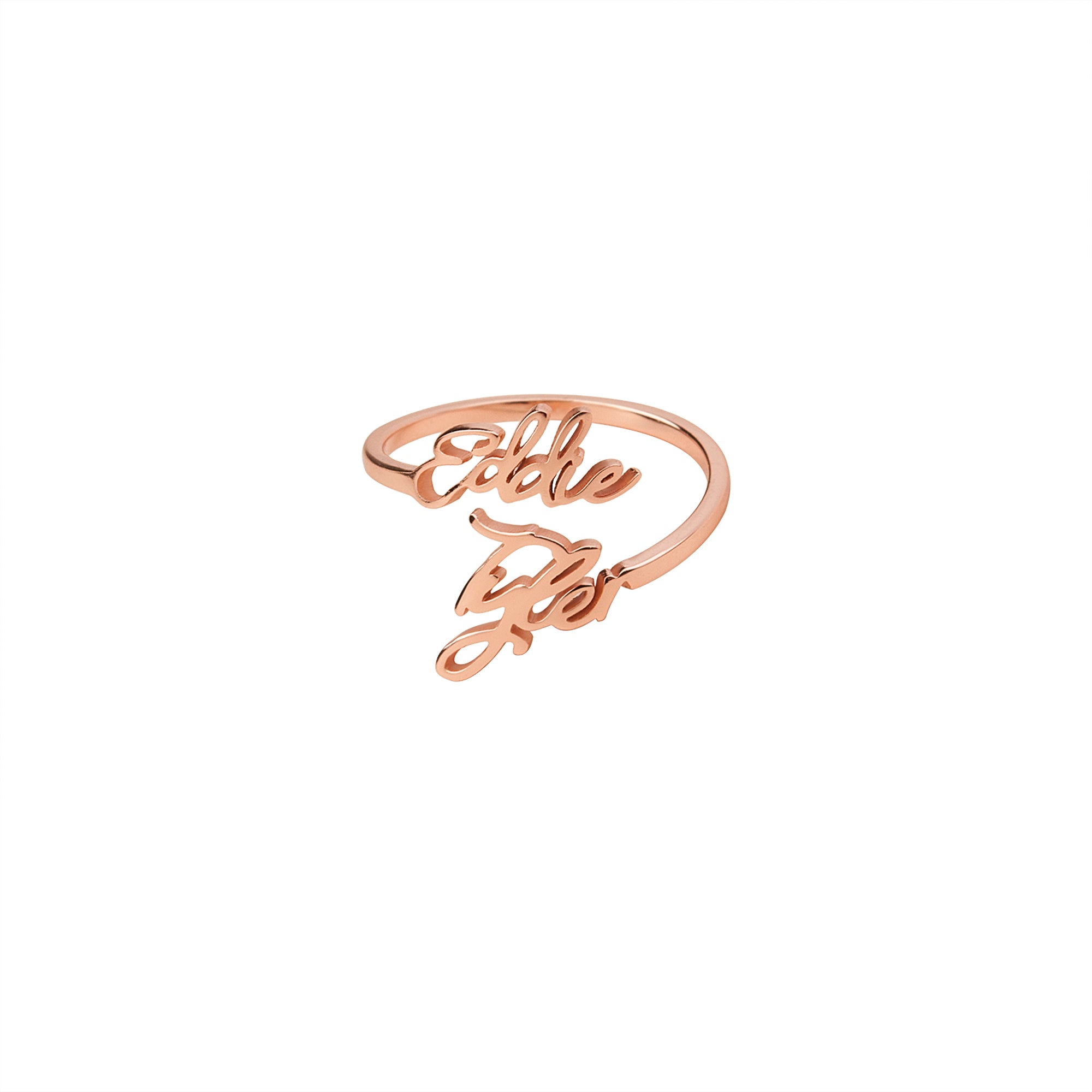 Custom Couple's Name Sterling Silver Ring