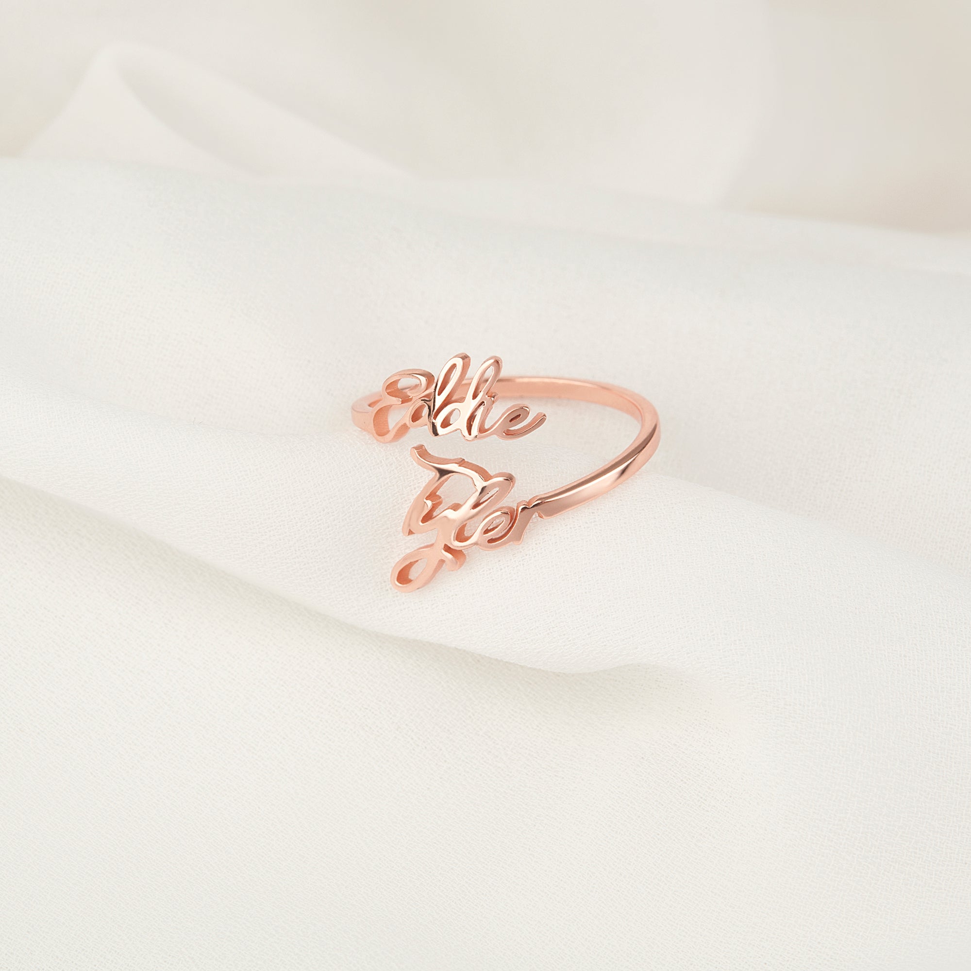 Custom Couple's Name Sterling Silver Ring