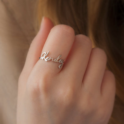 Custom Sterling Silver Name Ring