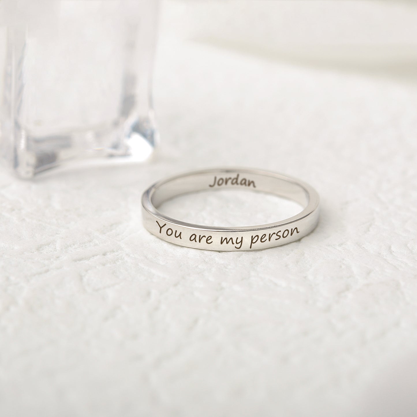 Custom Text Engraving Ring