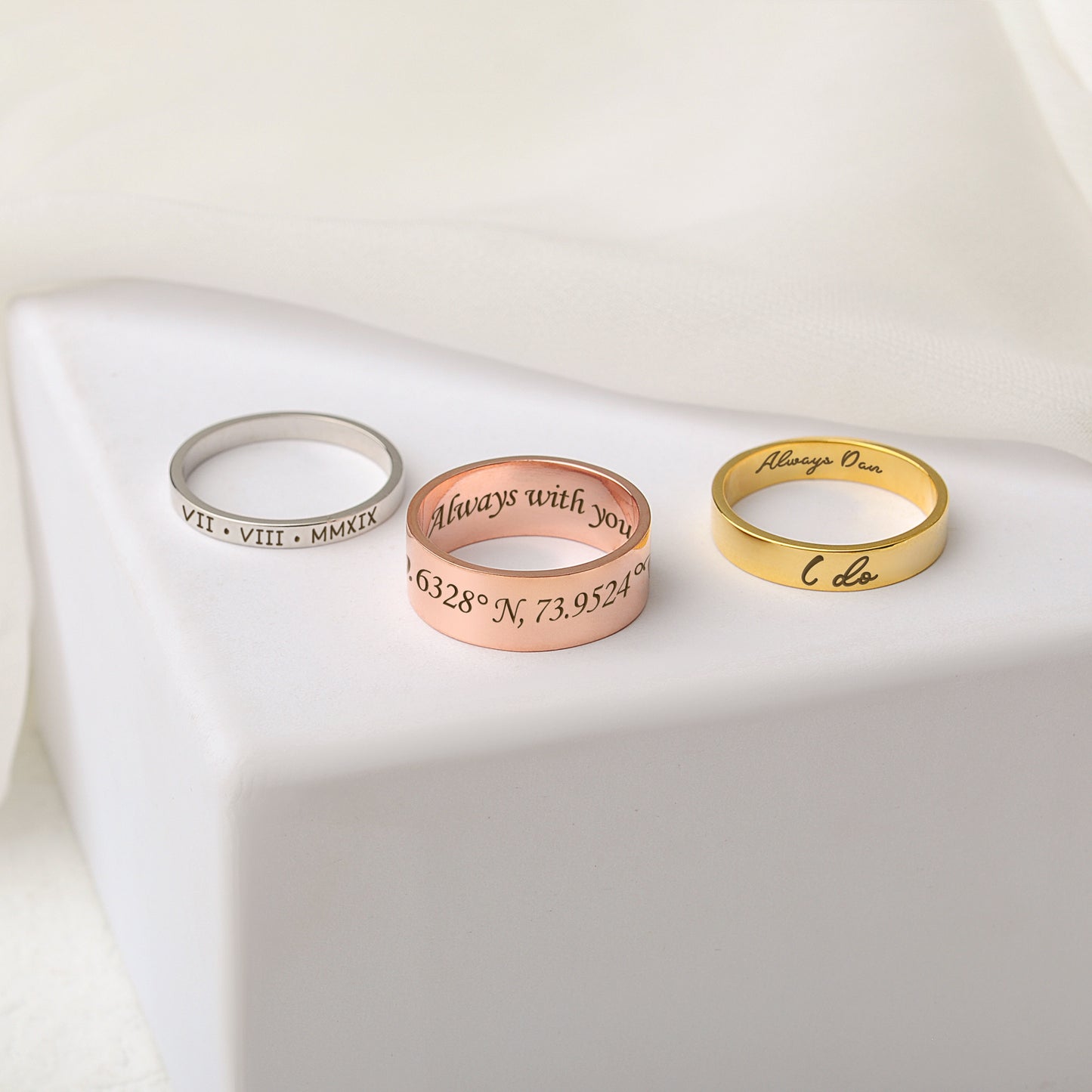 Custom Text Engraving Ring