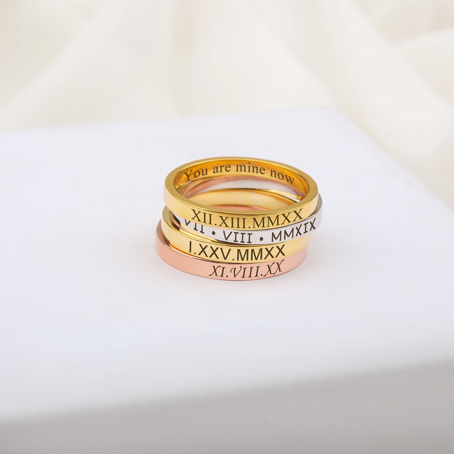 Custom Text Engraving Ring