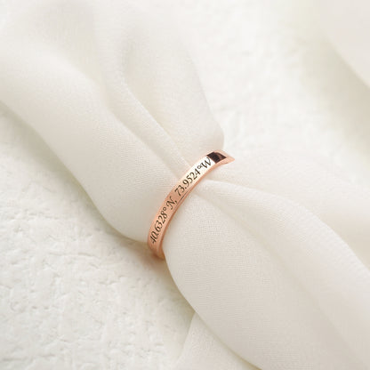 Custom Text Engraving Ring