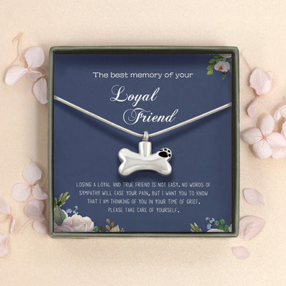 The Best Memory of Your Loyal Friend Dog Bone Pet Ashes Holder Necklace