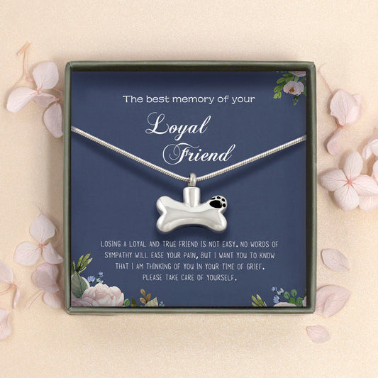 The Best Memory of Your Loyal Friend Dog Bone Pet Ashes Holder Necklace