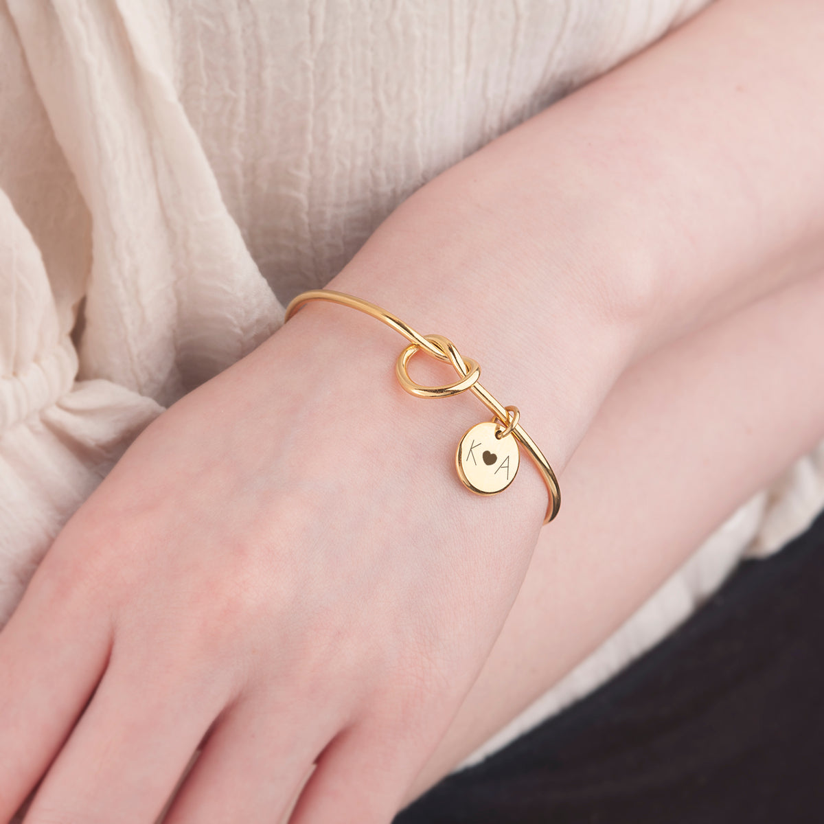 Custom Love Knot Cuff Bangle